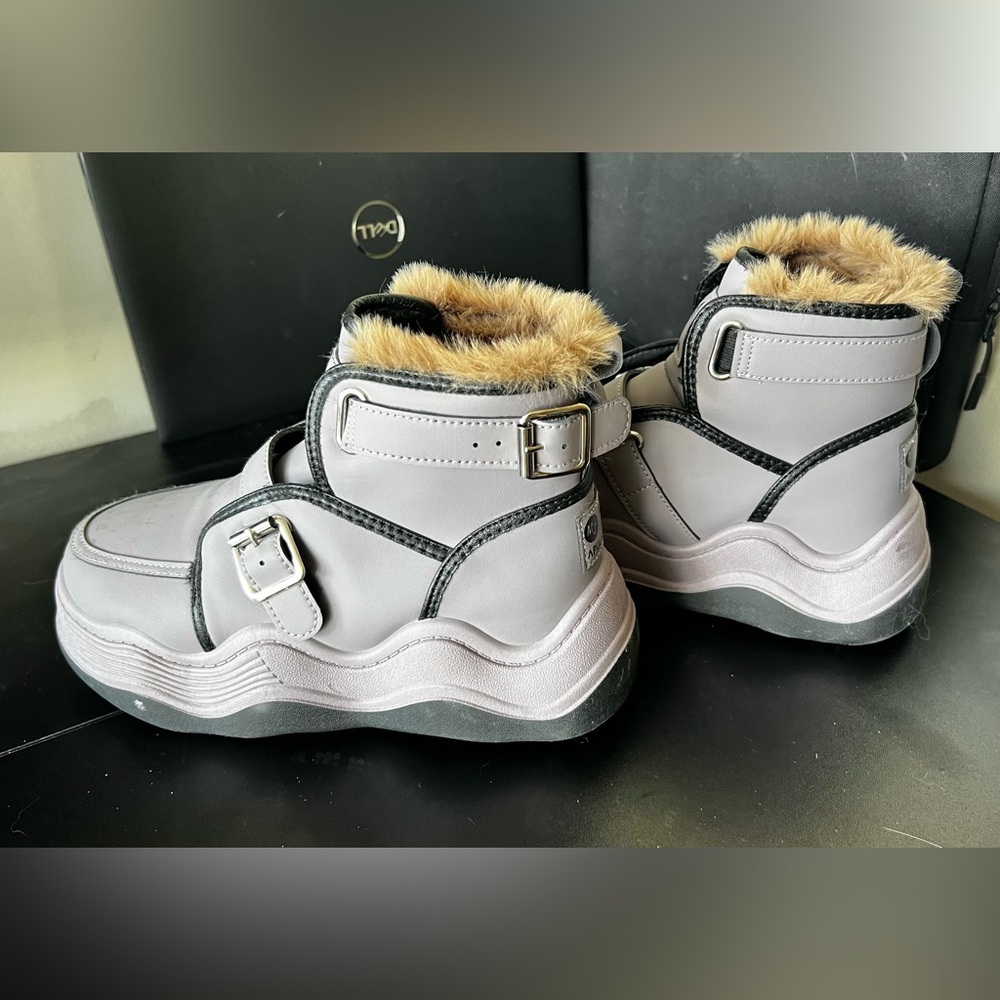 Purple Fur Lined Sneakers